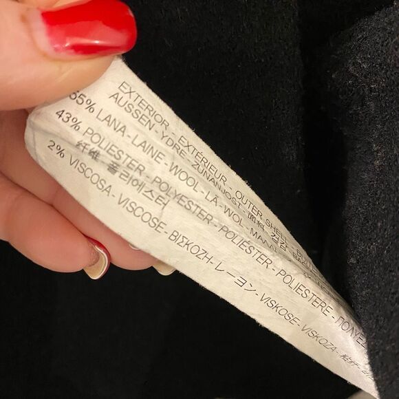 Zara trafaluc Womens XS Wool Blend Black Long Peacoat Womens Jacket coats, XS - Picture 6 of 10